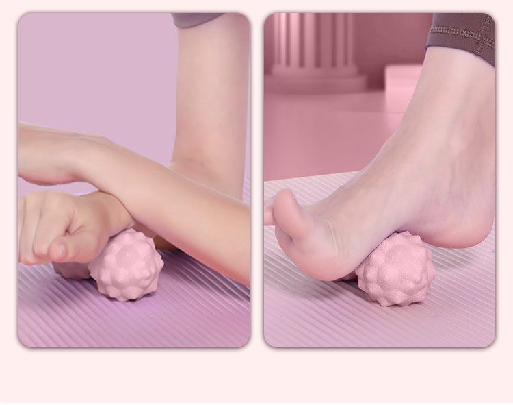 Bola de Massagem de Borracha Sólida em Formato de Amendoim para Fascite Plantar, Alívio da Tensão Muscular Lombar, Fitness, Relaxamento e Ioga_voghion.com