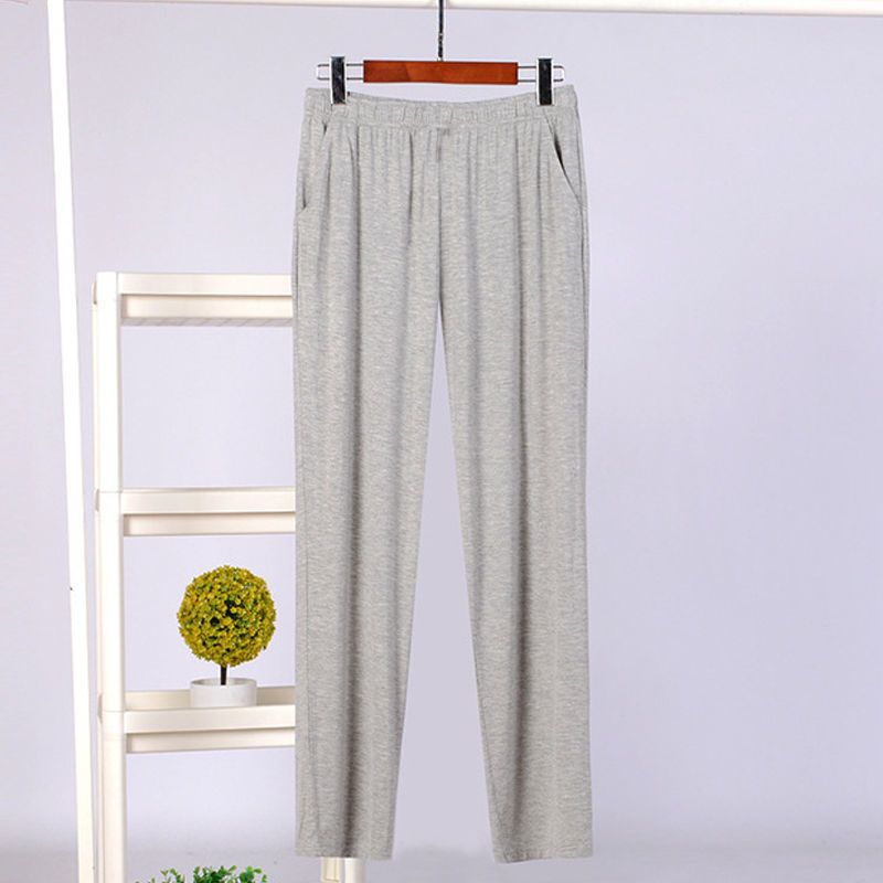 Plus fat plus size modal spring and autumn thin men's casual trousers summer ice silk fat guy pajamas home pants