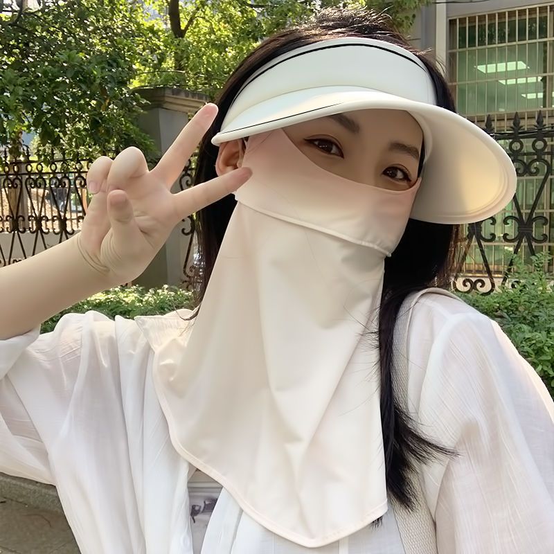护眼角防紫外线腮红防晒面罩女夏季冰丝口罩全脸遮阳面纱护颈薄