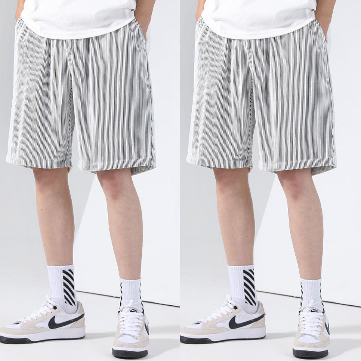 Summer five-point pants air-conditioning ice silk pants men's sports shorts men's loose thin section casual plus fat plus size medium pants