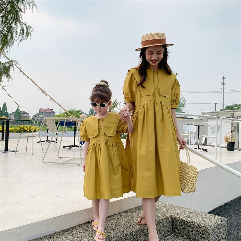 炸街亲子装夏装连衣裙2022最新款韩版洋气网红儿童夏季母女装裙子