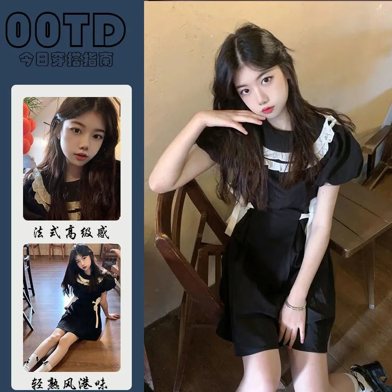 French lady dress temperament celebrity girl ruffled A-line skirt summer casual salt sweet small skirt