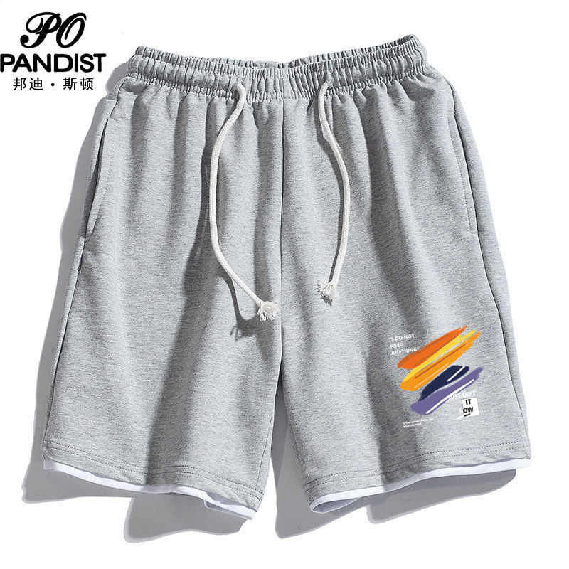 PANDIST sports shorts men's summer 2022 new trendy basketball sweatpants loose casual fake two-piece five-piece pants
