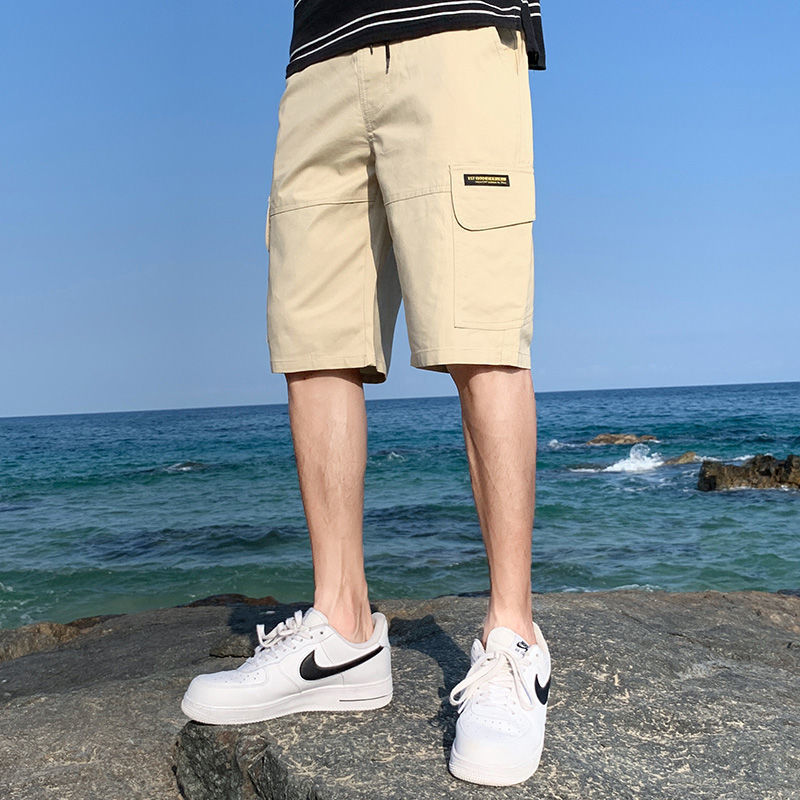 短裤男士夏季潮牌休闲运动五分中裤宽松薄款工装外穿沙滩七分裤子