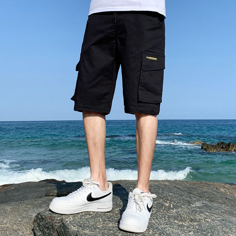 短裤男士夏季潮牌休闲运动五分中裤宽松薄款工装外穿沙滩七分裤子