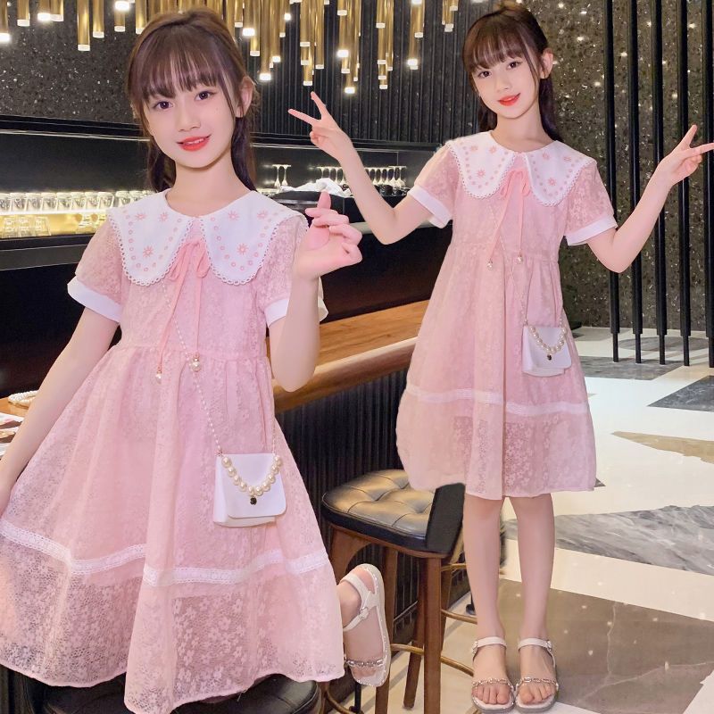 女童連衣裙夏季2022新款洋氣兒童裙子夏裝大童裝小女孩網紅公主裙