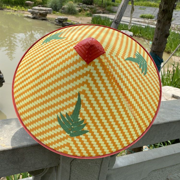 Large Chinese dream bucket hat sunshade and rainproof plastic bucket hat outdoor travel fishing sunscreen hat farmer straw hat male