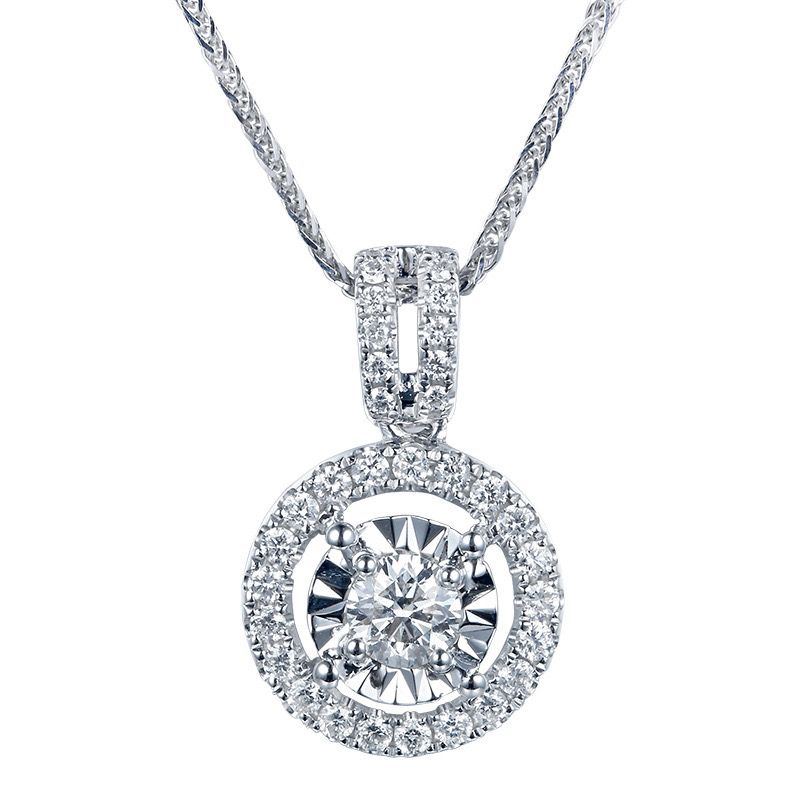 Zircon Pendant Round Diamond Necklace Luxury Temperament Jewellery_voghion.com