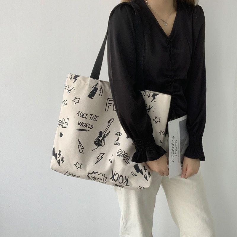 Canvas bag for women, large capacity tote bag for women, durable small cloth bag for going out, work, students, books, classes, commuting