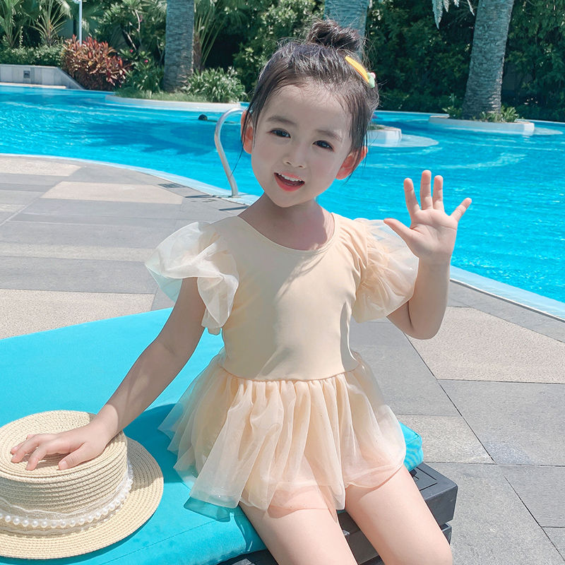 兒童泳衣女童2022新款小童洋氣可愛連體嬰幼兒親膚公主寶寶游泳衣