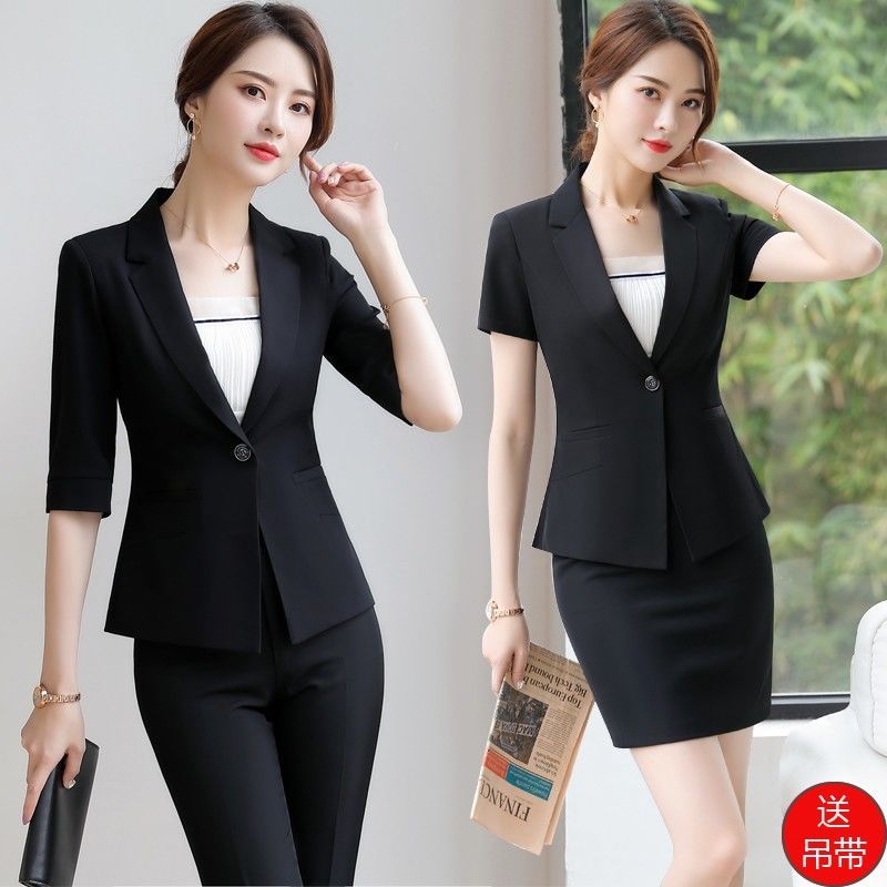 Professional wear high-end suit suit female young summer new fashion business suit suit hotel high-end work clothes