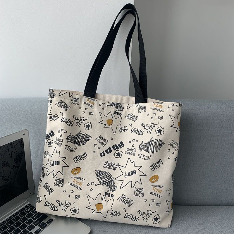 Canvas bag for women, large capacity tote bag for women, durable small cloth bag for going out, work, students, books, classes, commuting