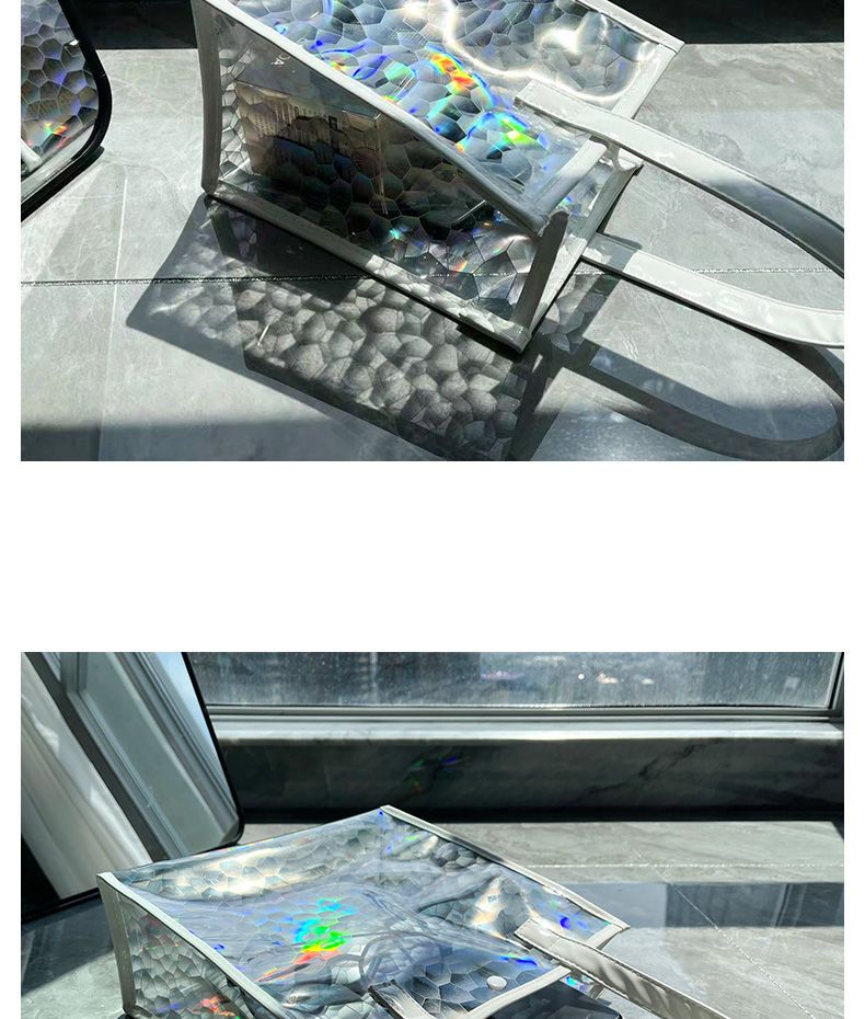 Tote Bag Transparent Pvc Colorful Laser Magic Color Anti-Fruit Jelly Bag Diagonal Gift Gift Bag Large Capacity Storage