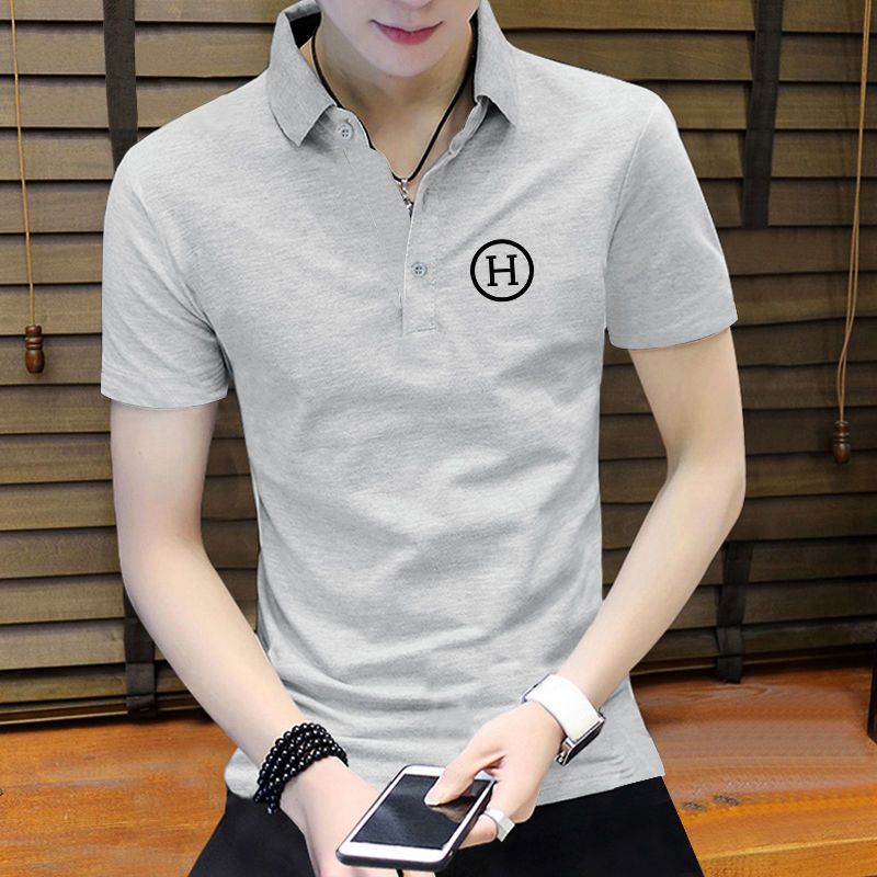 Summer men's short-sleeved t-shirt trendy lapel top middle-aged and young POLO shirt men's half-sleeved bottoming sweatshirt 1/2 piece