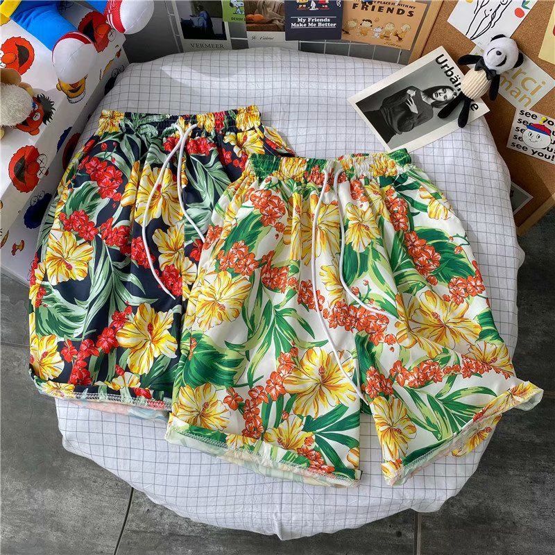 男士短裤夏季休闲居家宽松薄款情侣海边外穿夏威夷沙滩裤男五分裤