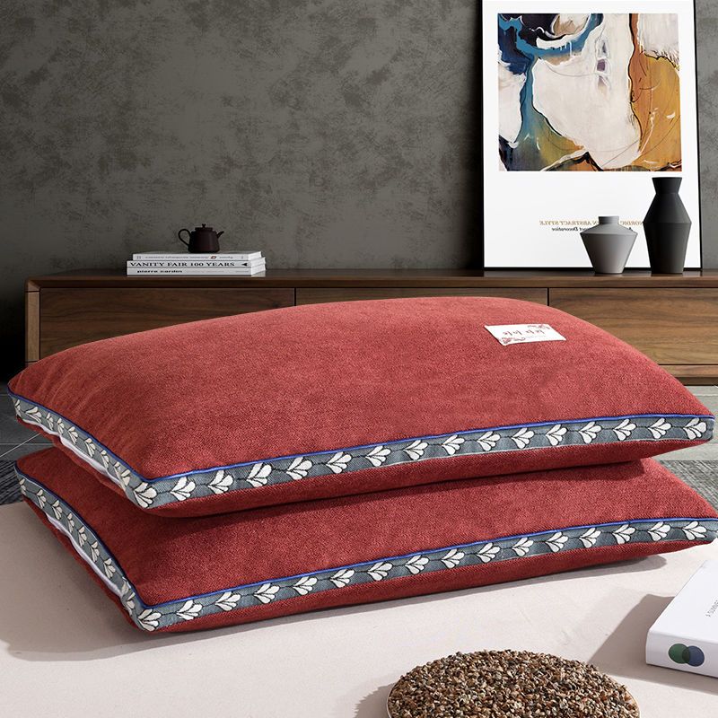 麻绒纯色纯荞麦枕芯加枕套学生枕头荞麦壳可拆洗枕芯一只装