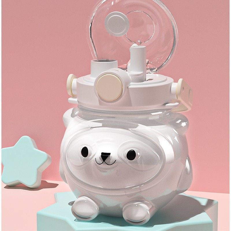 The latest cute bear belly cup summer high-value large capacity water cup fall proof high-temperature children's double drinking cup
