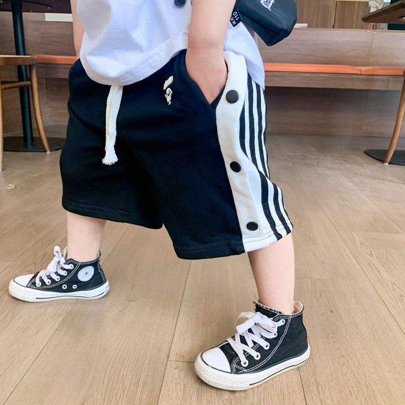Japanese 2023 summer trendy brand children's casual boys printed shorts boys and children's button-up five-point pants tide