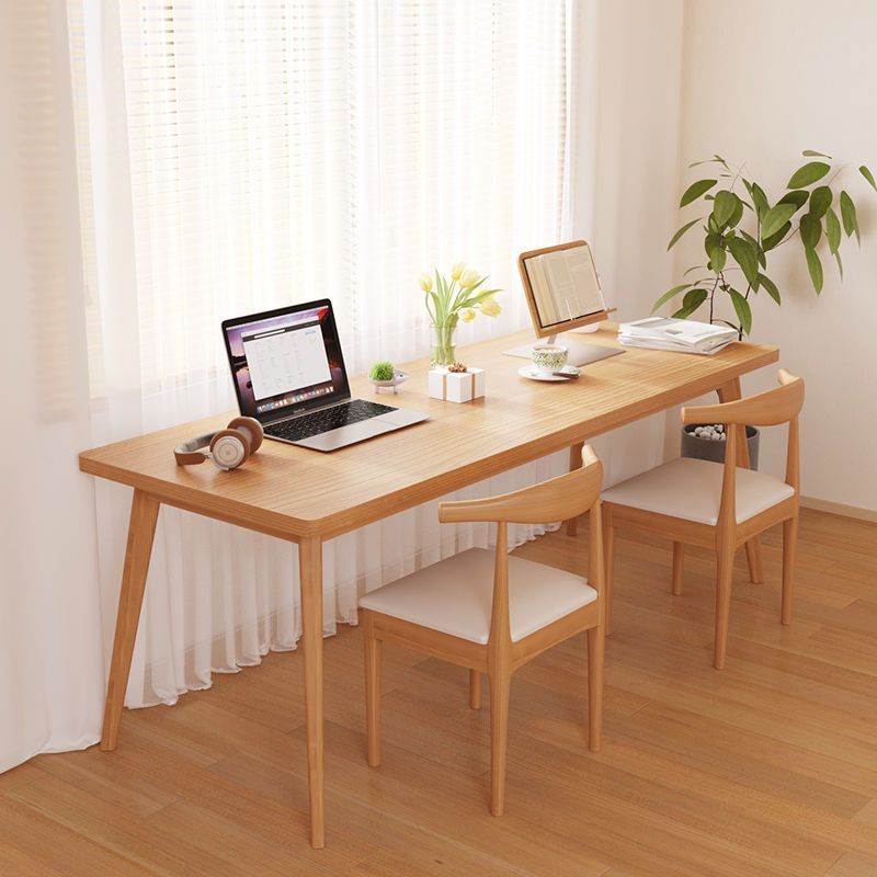 双人家用学生写字桌电脑桌台式小长条桌工作台办公桌实木转角书桌