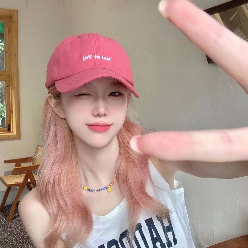Hat women's Korean version of the trendy thin peaked cap showing face small ins Japanese sunscreen sun visor versatile student baseball cap