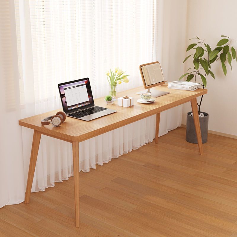 双人家用学生写字桌电脑桌台式小长条桌工作台办公桌实木转角书桌