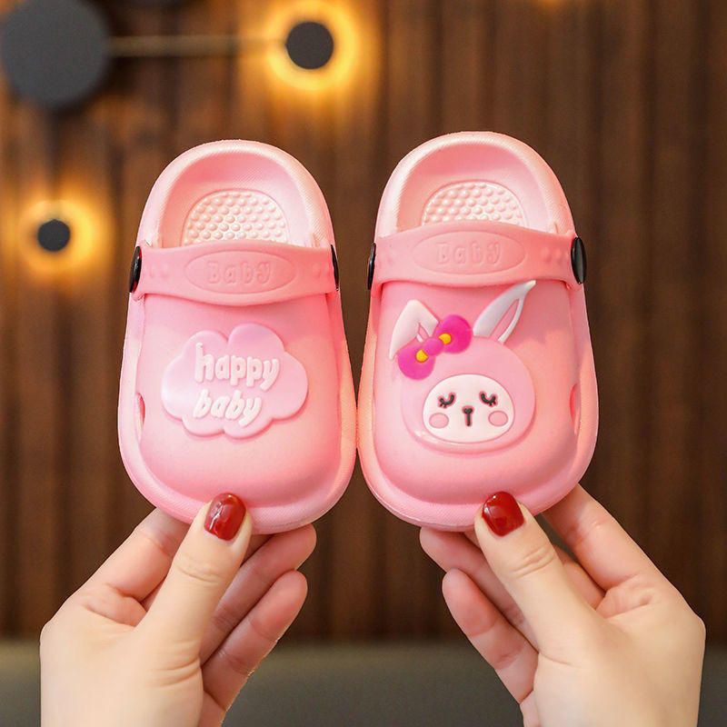 D children's slippers cute baby light non-slip soft bottom hole shoes infants and young children outdoor breathable hole shoes