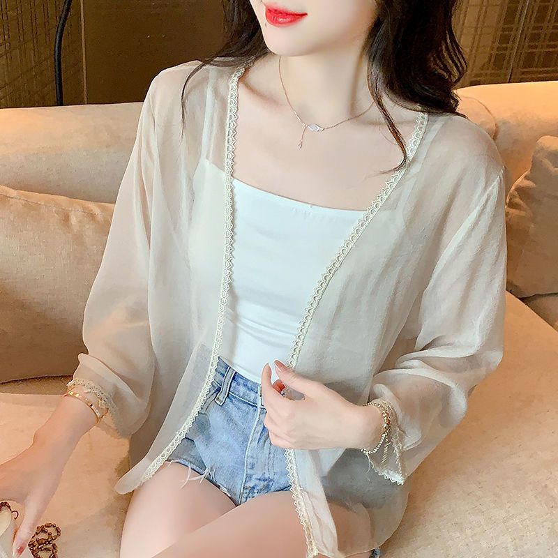 小披肩外套女2023春夏新款小坎肩百搭防曬衣超薄短款外搭開衫上衣