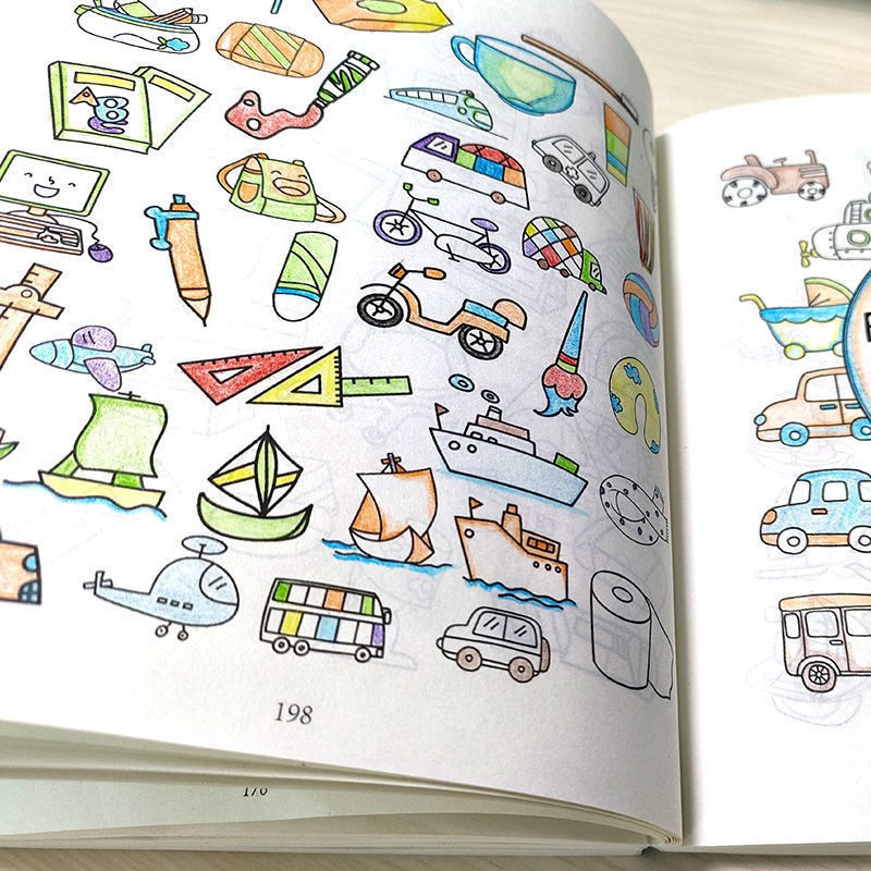 新版儿童简笔画12000例涂色书幼儿园启蒙入门零基础图画画本教材