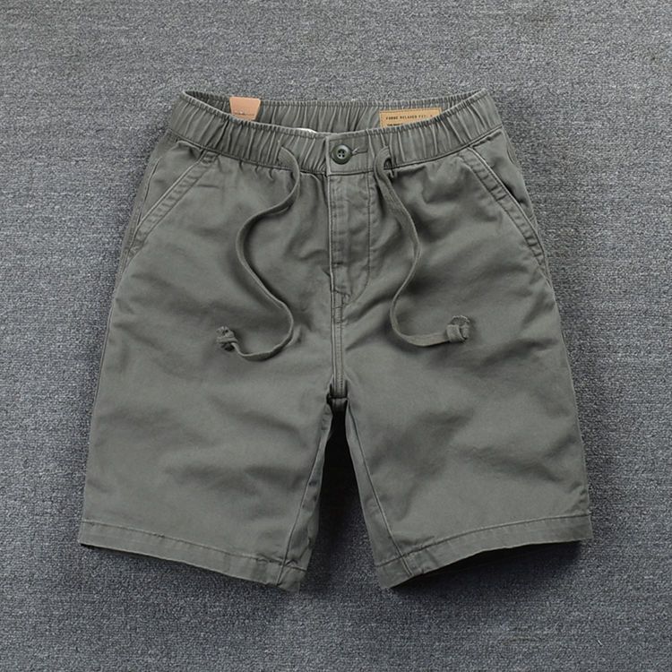 Summer casual shorts men's trendy 5-point loose straight trousers trendy brand washed overalls men's five-point pants