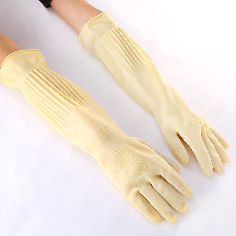 加长手套橡胶乳胶手套洗碗清衣加厚家务手套厨房劳保胶皮手套
