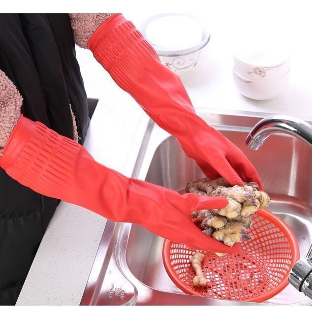 加长手套橡胶乳胶手套洗碗清衣加厚家务手套厨房劳保胶皮手套