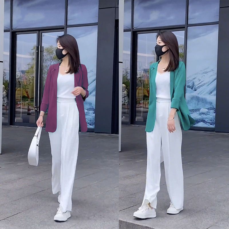 Suit jacket women's thin sun protection  summer new trend fashion all-match loose and comfortable ladies short coat