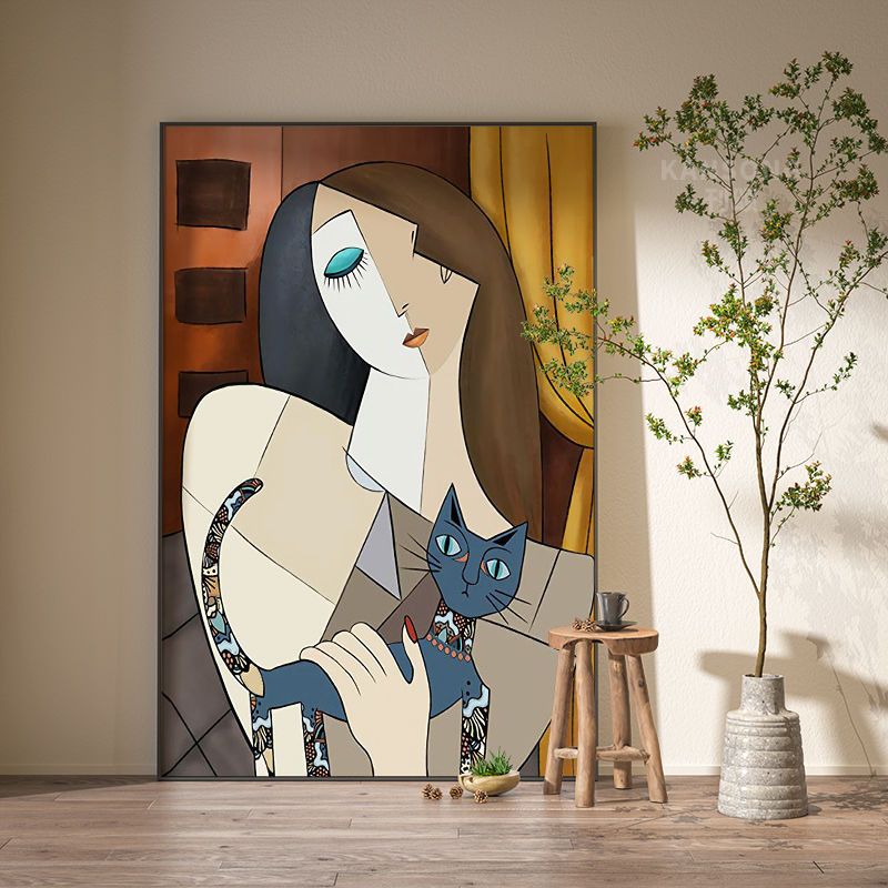 客厅卧室酒店装饰画抽象人物艺术插画背景墙玄关壁画现代轻奢挂画