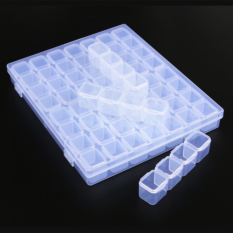 Nail tool jewelry classification box 56 grid independent small drill PP box component box storage box screw parts box electronics