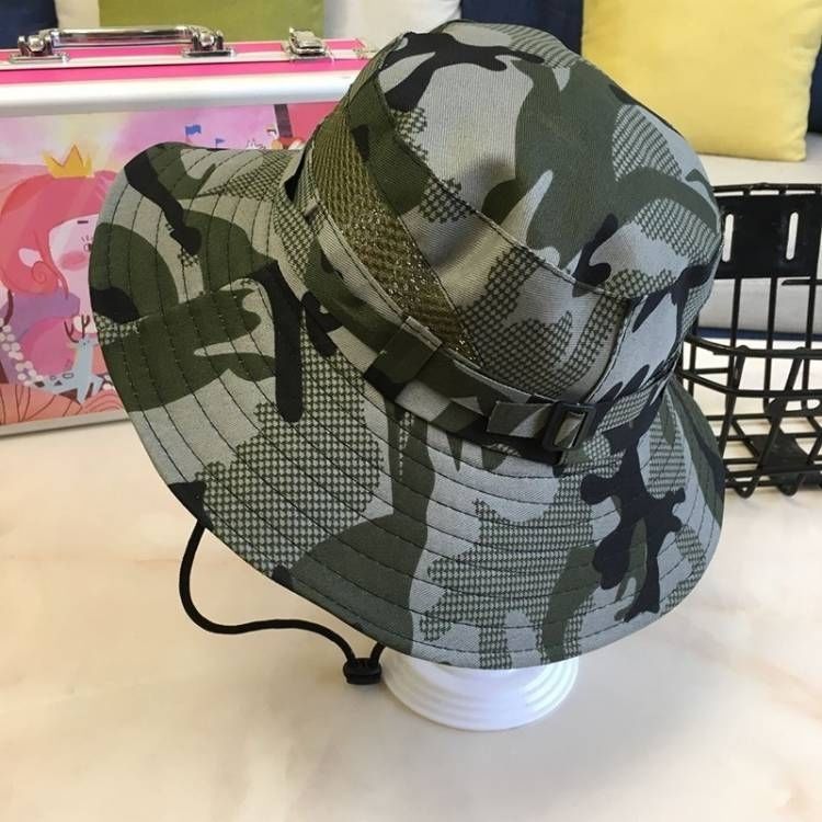 Student hat children's sunscreen hat outdoor camouflage hat trendy men's fishing sunshade fisherman hat female parent-child benny hat