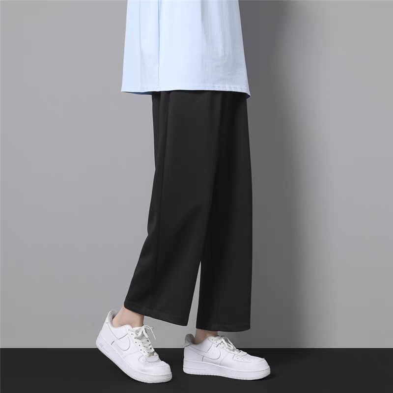 Spring and summer men's trousers and trousers Korean version loose large size straight trousers simple casual trousers couple small trousers men