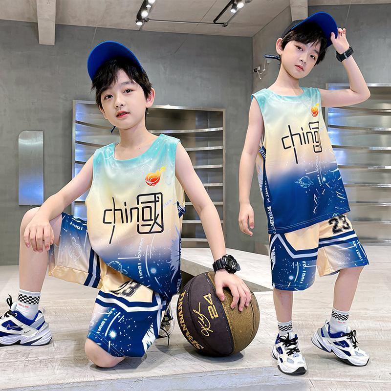 童装男童夏装套装新款中大童篮球服夏季男孩速干运动训练球衣