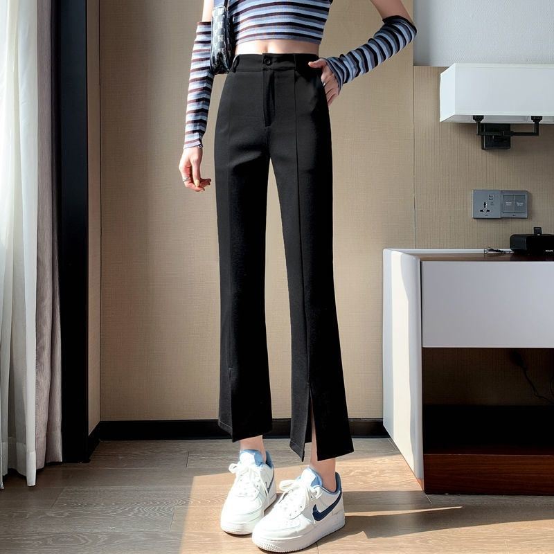 Thin short flared pants with elastic waist, tall and thin, slim, small, 20-50 years old, trousers, women's summer slits