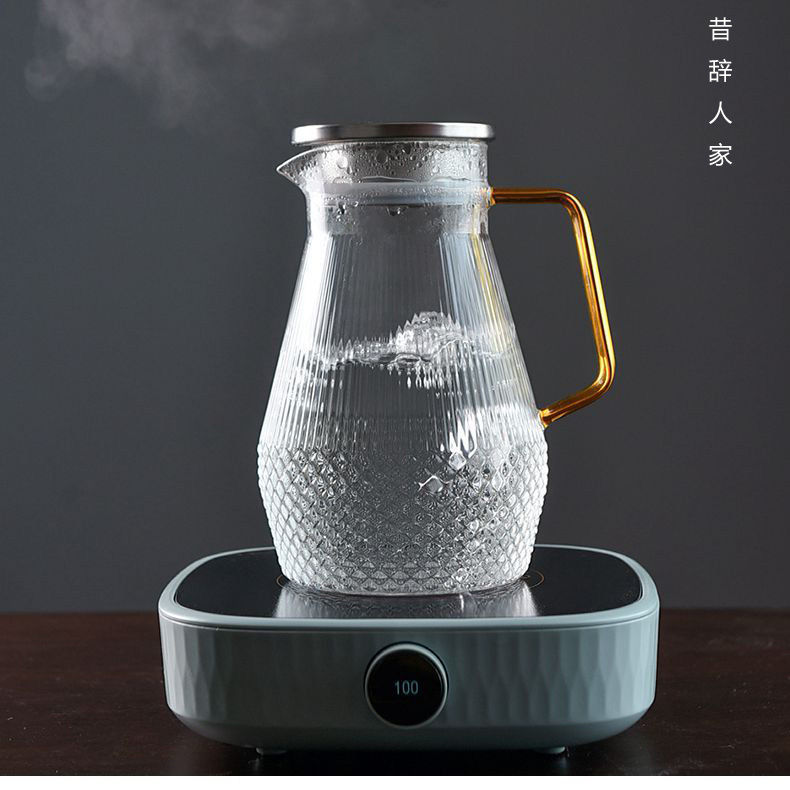 轻奢冷水壶大容量耐高温玻璃水壶夏家用耐热凉水壶茶壶水杯套装