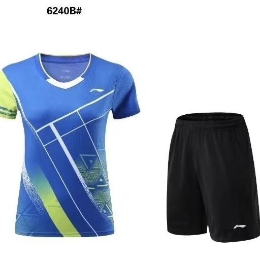 2022 new badminton suit men's and women's competition suit quick drying sports short sleeve training suit