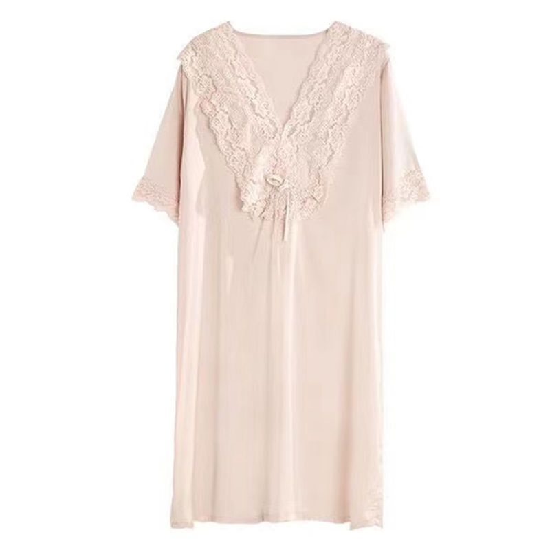 The story of the flower season 2022 new ice silk nightdress women summer high-end dress pajamas women can wear outside