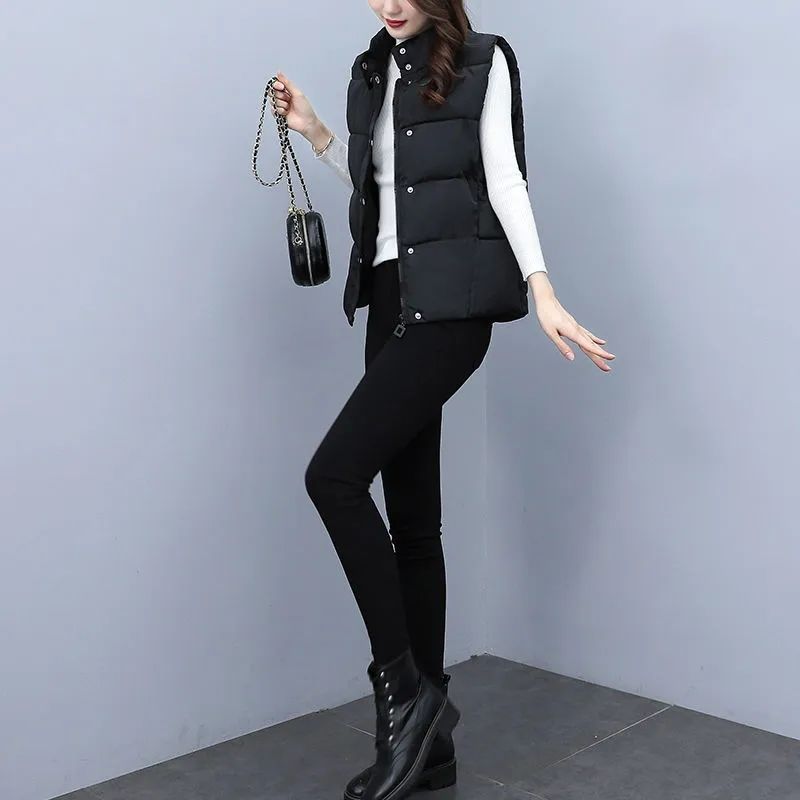 Vest women's  new style foreign fashion fashion vest women's outerwear all-match light autumn and winter warm waistcoat