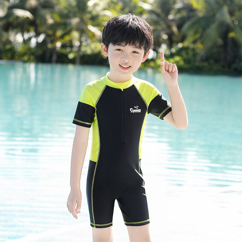 兒童泳衣男小中大童男孩游泳衣2022夏季新款連體寶寶速干游泳裝備