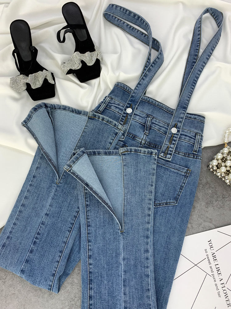 2022 Summer Thin Section Slim Slim Elastic Pants Women's Age-reducing Overalls Slit High Waist Micro Flared Jeans [Delivery within 15 days]