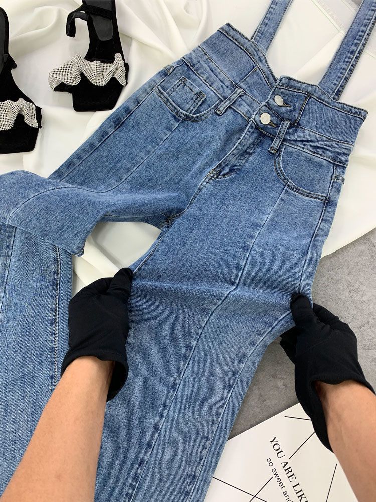 2022 Summer Thin Section Slim Slim Elastic Pants Women's Age-reducing Overalls Slit High Waist Micro Flared Jeans [Delivery within 15 days]