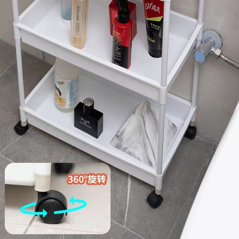 浴室厨房卫生间收纳神器置物储物脸盆架塑料收纳多层可移动功能架