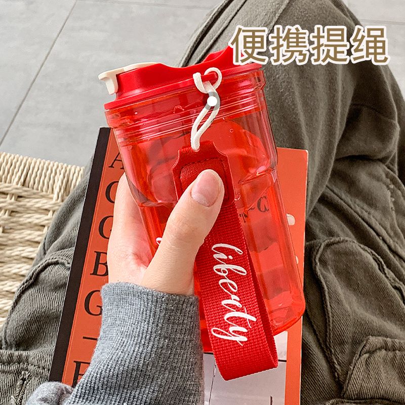 Simple water cup girls' high beauty net red coffee cup summer portable student plastic  new cup ins