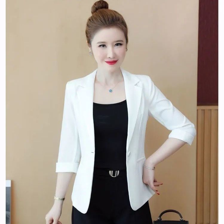 Small suit jacket women's thin section spring and summer three-quarter sleeves 2022 new professional suit jacket short temperament casual