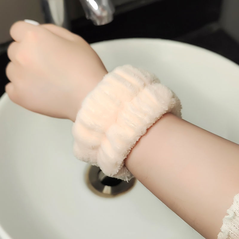 洗脸手腕带吸水护腕洗头防溅水胳膊袖口防湿不掉毛运动擦汗护手环