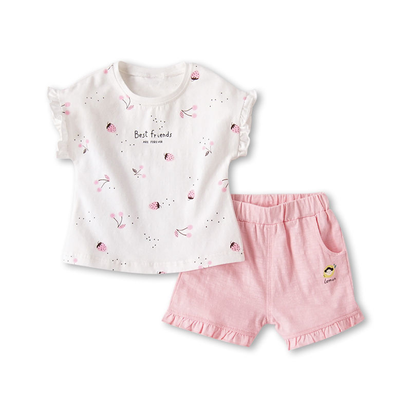 小女童宝宝夏季衣服婴儿幼儿夏装短袖两件套装0-3岁洋气甜美薄款